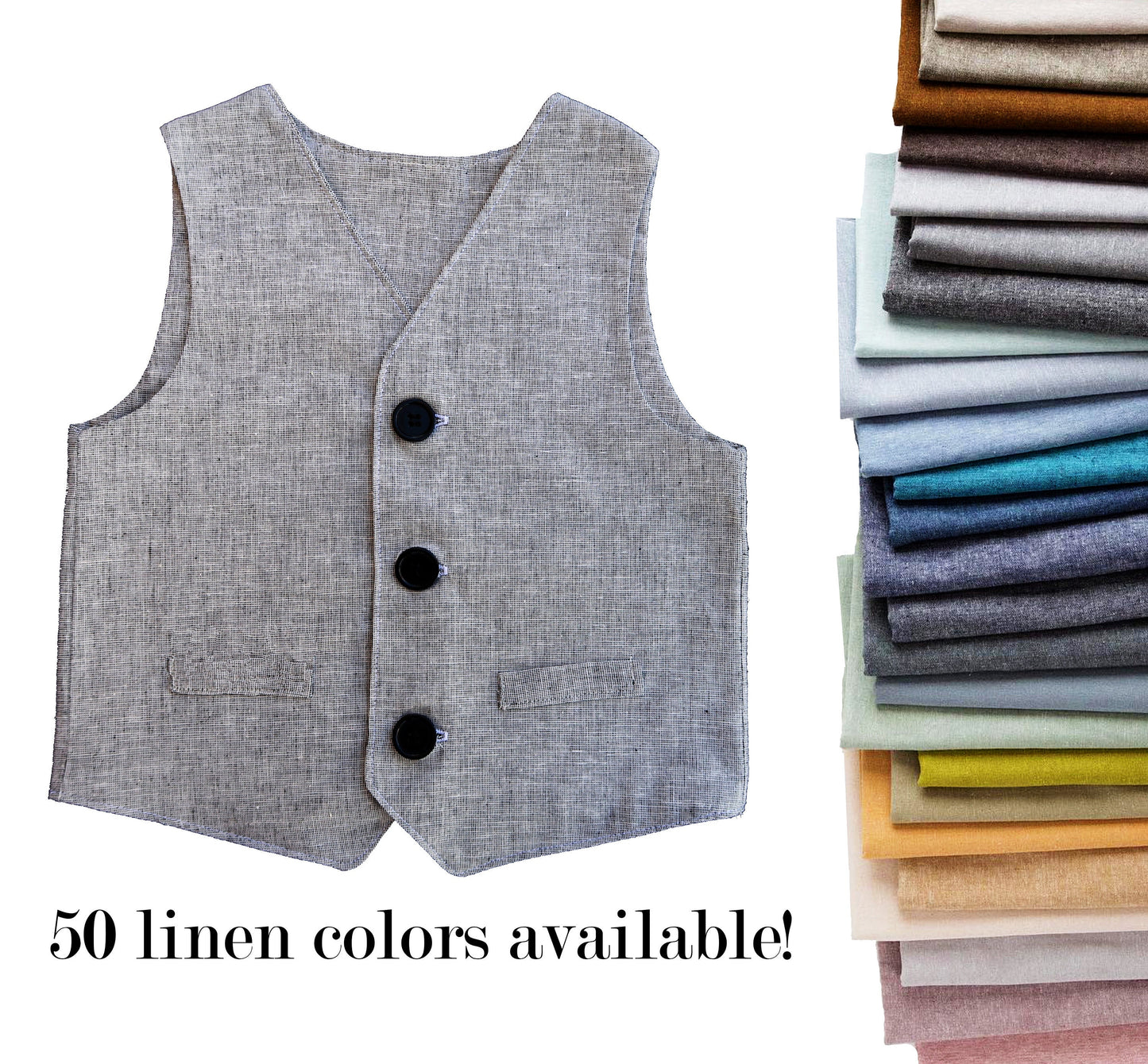 ring bearer outfit, linen and cotton vests for vintage weddings, baby, toddler and youth sizes, grey