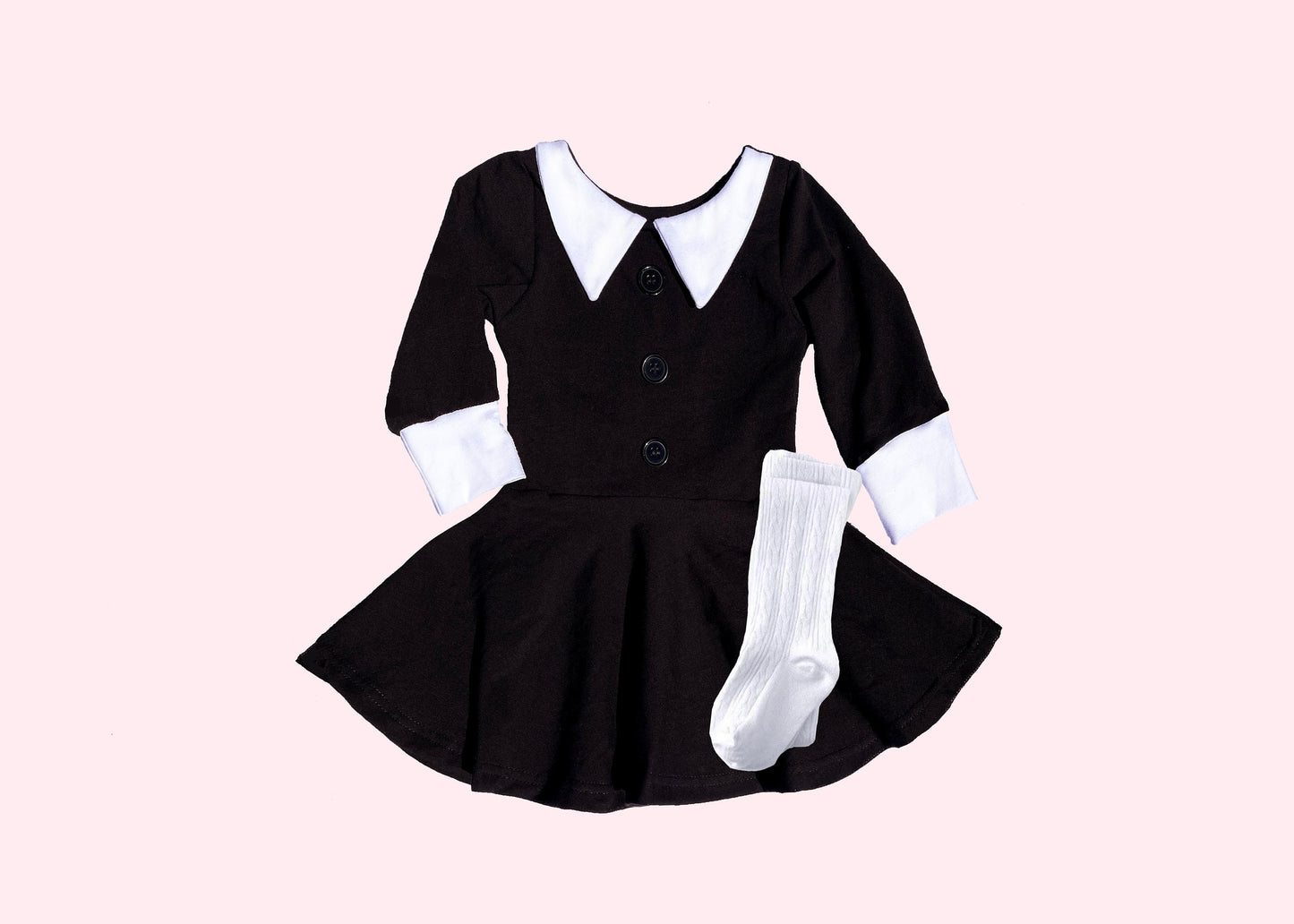 Halloween costume, Gothic costume, Wednesday dress, black dress white collar, girls halloween costume, baby girl halloween costume