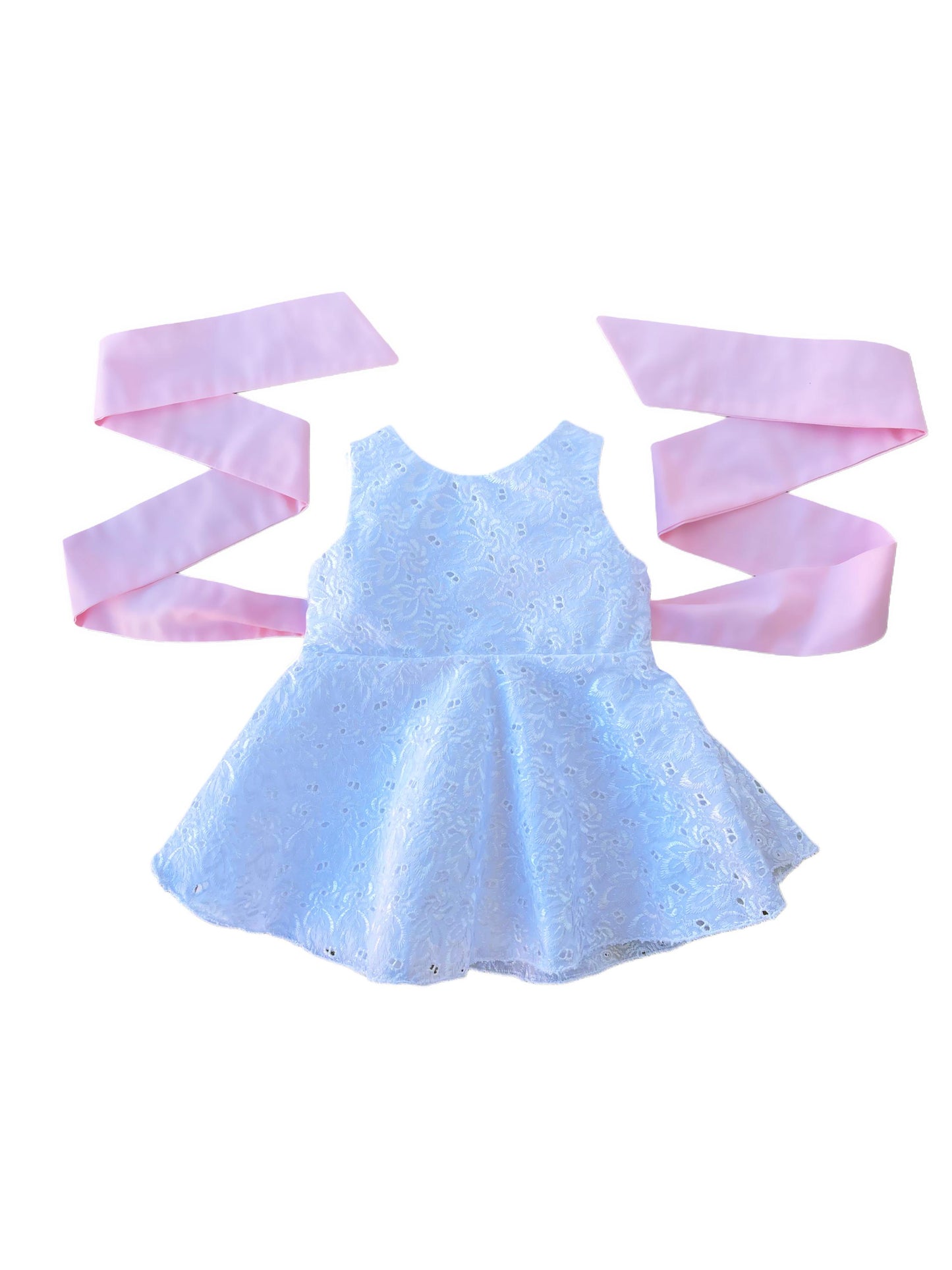 spring eyelet top or dress, baby girl Easter outfit, pink and white spring dress for girls