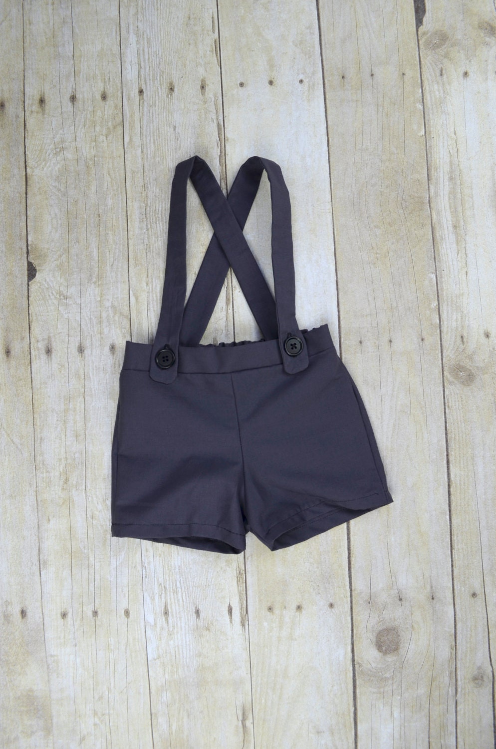 ring bearer outfit, suspender shorts for vintage weddings, suit with linen vest blazer and bowtie, baby, toddler and youth sizes, charcoal