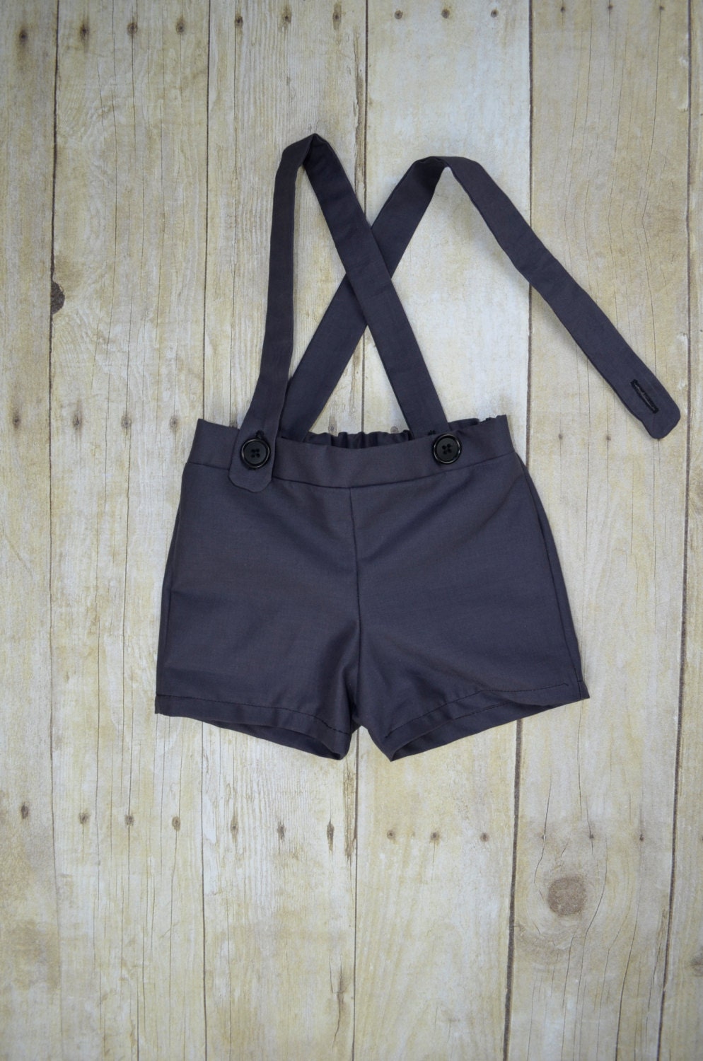 ring bearer outfit, suspender shorts for vintage weddings, suit with linen vest blazer and bowtie, baby, toddler and youth sizes, charcoal
