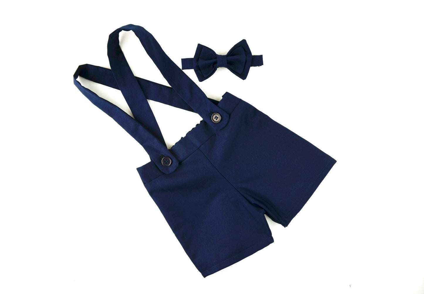 ring bearer outfit, suspender shorts for vintage style weddings, suit with linen vest blazer and bowtie, baby, toddler and youth sizes, navy