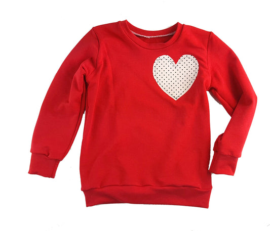 Red Heart Patch Sweatshirt, Valentines sweater outfit for boys and girls