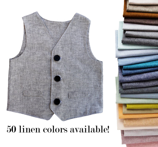ring bearer outfit, linen and cotton vests for vintage weddings, baby, toddler and youth sizes, grey