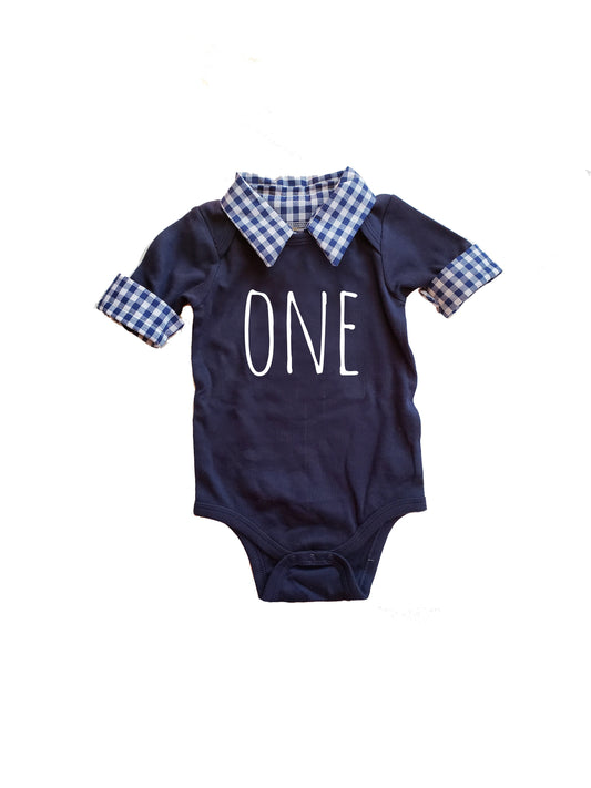 boys first birthday outfit, collared birthday bodysuit, personalized preppy cake smash shirt, navy collared birthday,