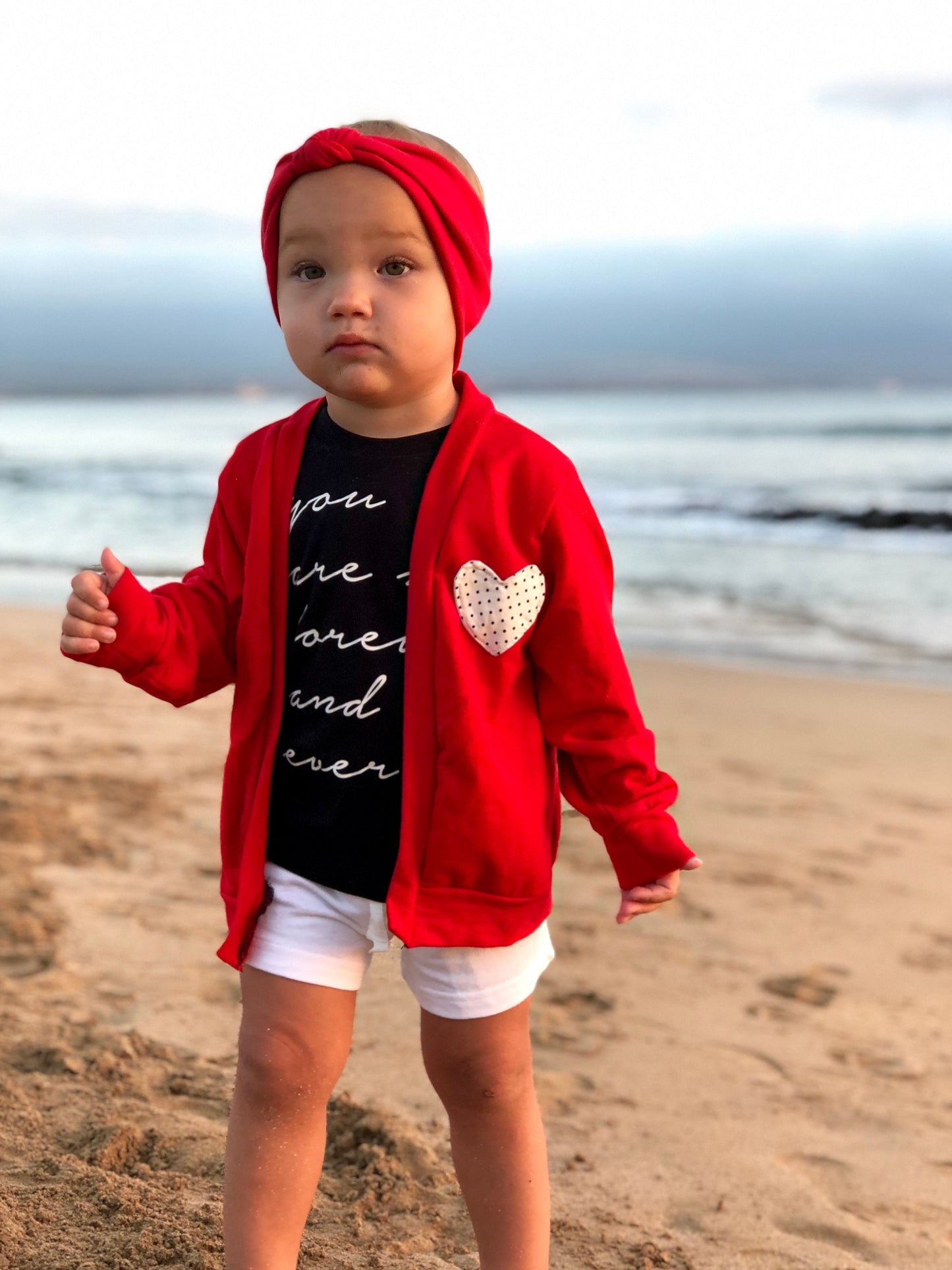 red heart patch cardigan, valentines sweater, red heart cardi, baby, girls, toddler