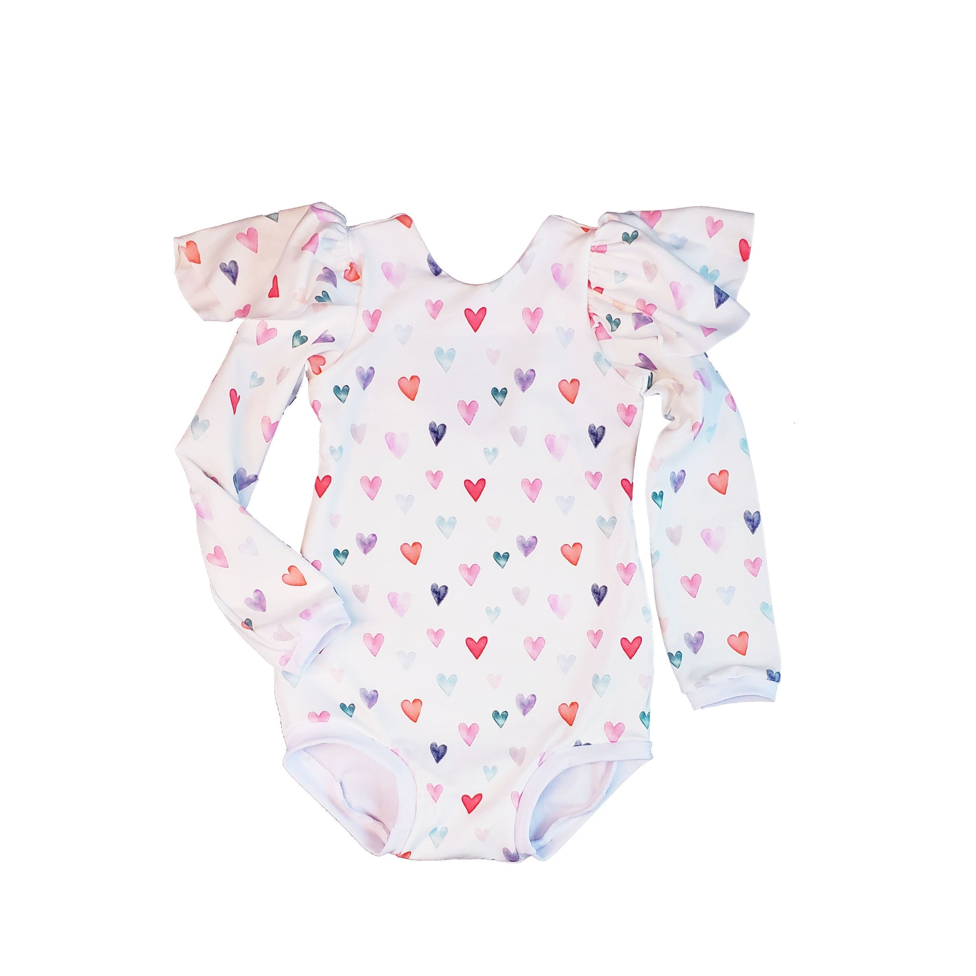 Watercolor hearts leotard in baby, toddler and girl sizes- Great for Valentines, birthdays, dance recitals and gifts!