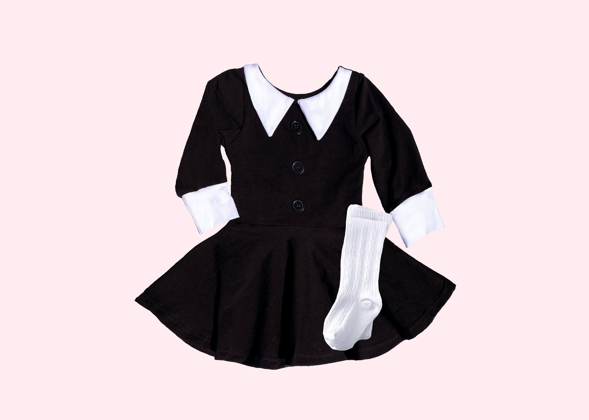 Halloween costume, Gothic costume, Wednesday dress, black dress white collar, girls halloween costume, baby girl halloween costume