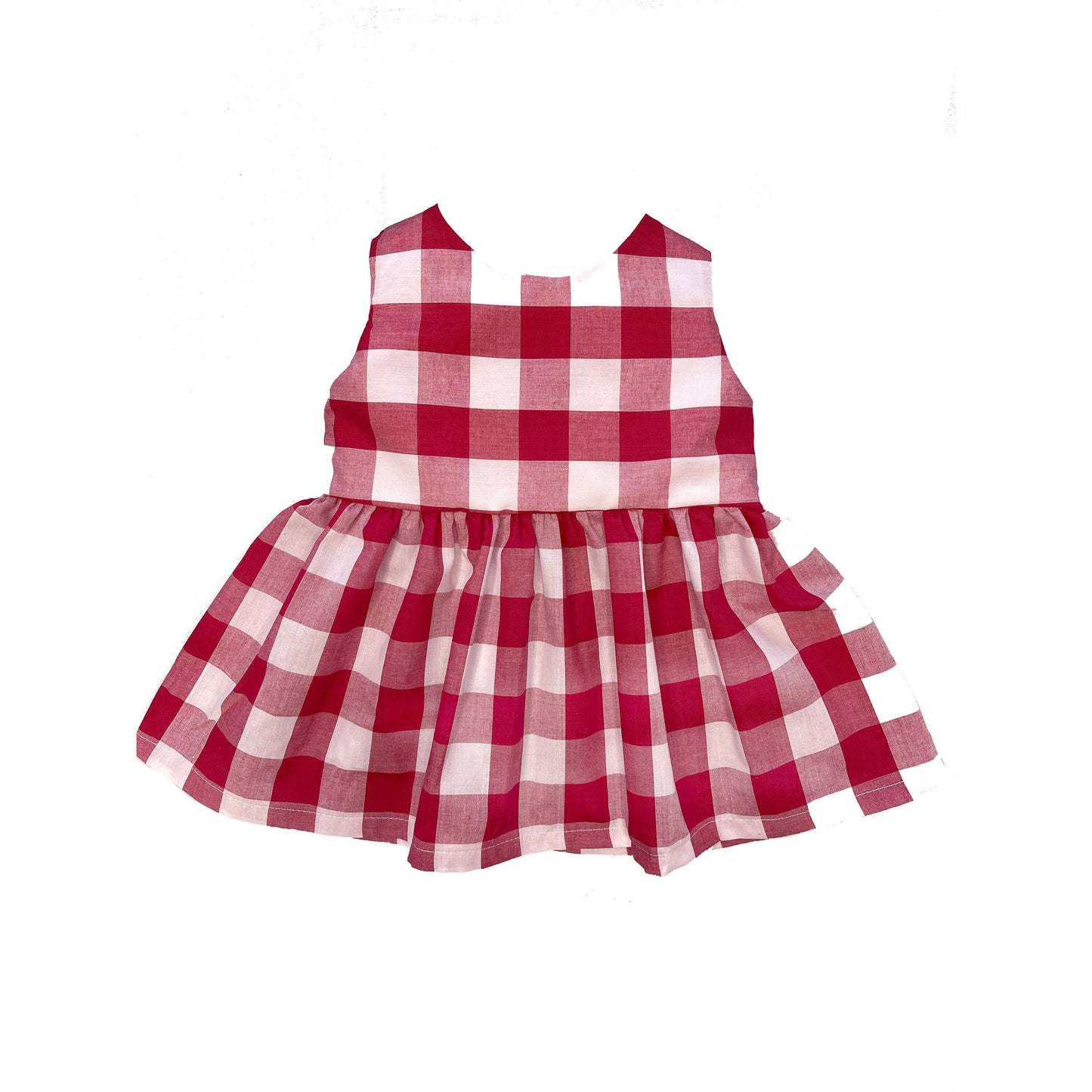 Girls Red Gingham Top or Dress, Patriotic Summer Peplum Outfit, perfect for July Fourth or a Berry birthday