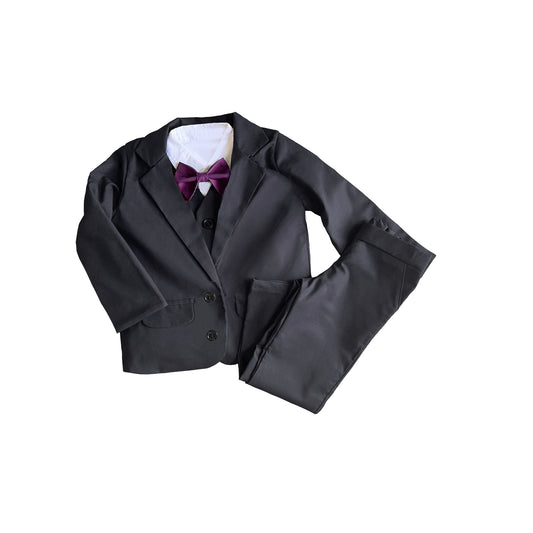 Toddler and Baby Tux, ring bearer outfit, weddings, suit with vest blazer and bowtie, baby, toddler and youth sizes,