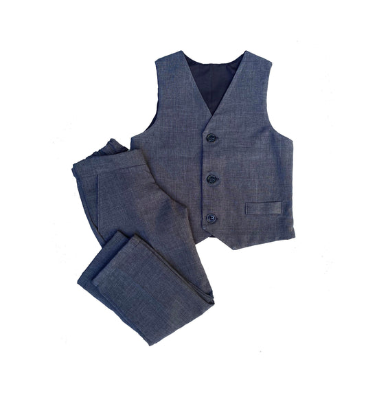 ring bearer outfit, suit with vest blazer, baby, toddler and youth sizes, charcoal
