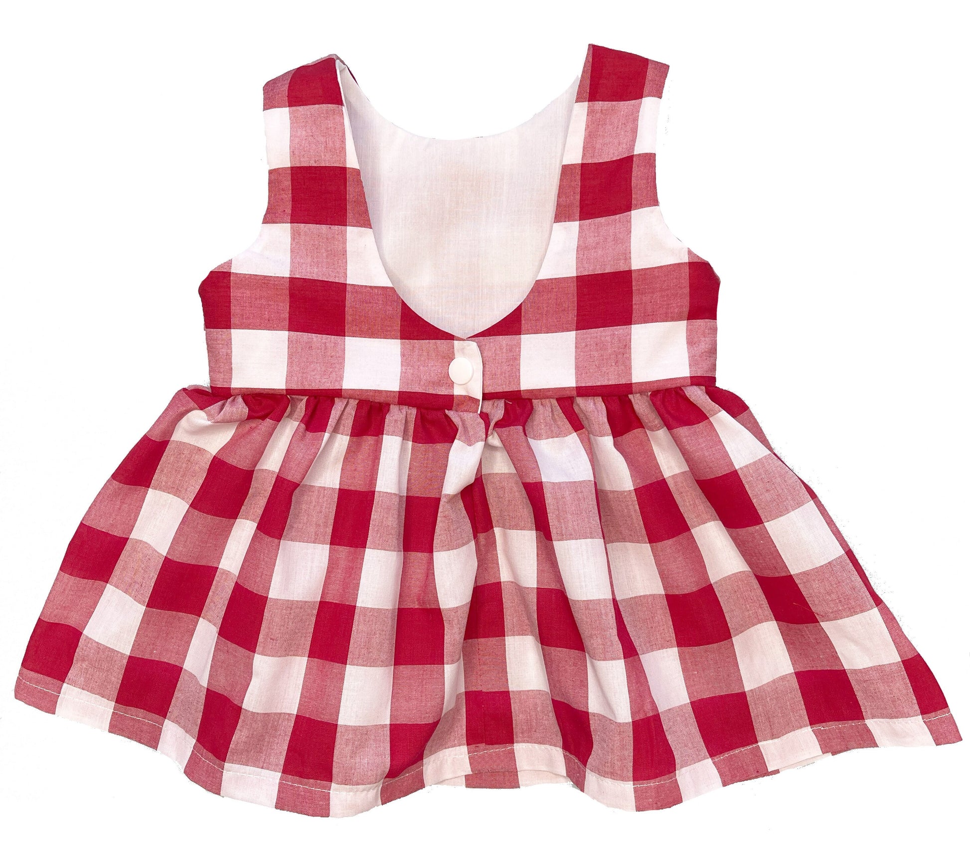 Girls Red Gingham Top or Dress, Patriotic Summer Peplum Outfit, perfect for July Fourth or a Berry birthday